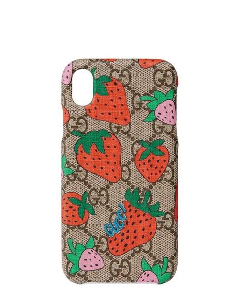 Gucci GG Supreme Strawberry iPhone Case 